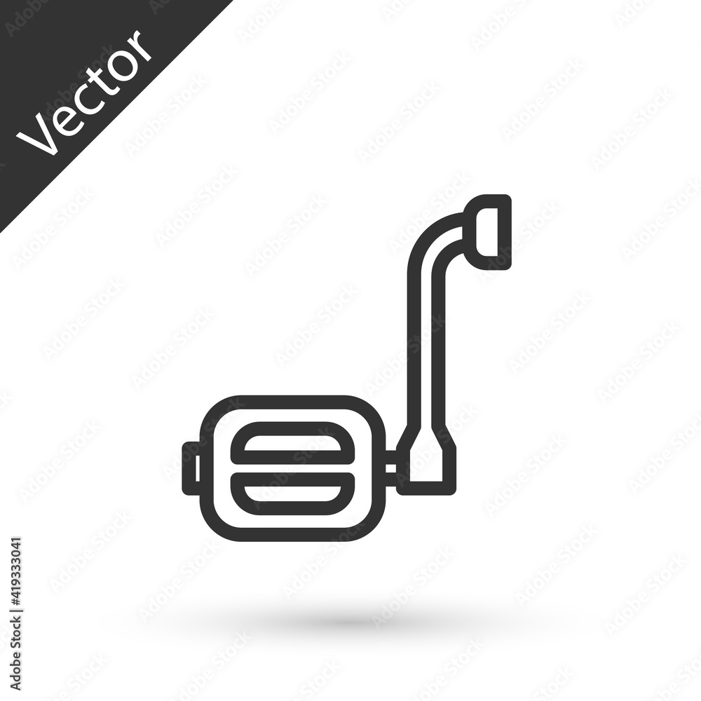Grey line Bicycle pedal icon isolated on white background. Vector. Grey line Bicycle pedal icon isolated on white background. Vector.