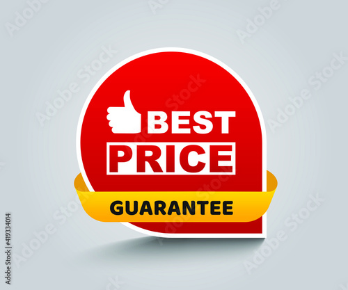 vector red banner best price guarantee label ribbon