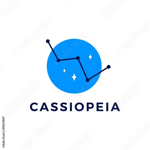 cassiopeia star constellation logo vector icon illustration
