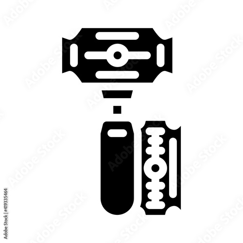 blade callus remover glyph icon vector illustration