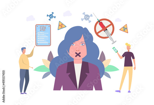 No vaccinations. Stop the vaccine. Side effects, illness or death from the injection. People are against violent vaccination. The growth of the sick. Poison or poison.