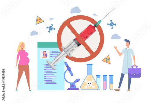 No vaccinations. Stop the vaccine. Side effects, illness or death from the injection. People are against violent vaccination. The growth of the sick. Poison or poison.