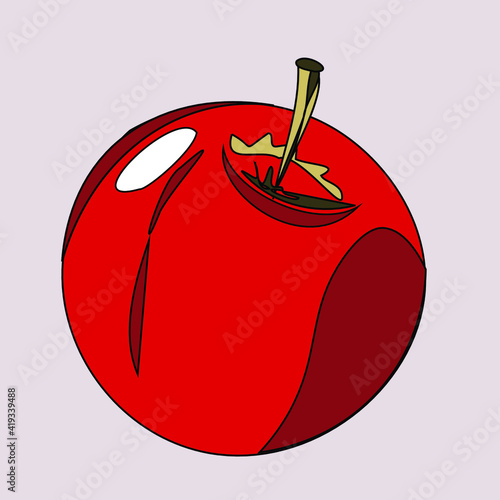 Green, yellow and red apples. Fruit. Veganism, vegetarianism, raw food diet, proper nutrition. Vector isolated objects.