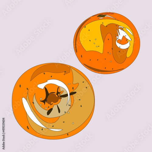 Citrus. Oranges, lemons, grapefruit. Fruit. Veganism, vegetarianism, raw food diet, proper nutrition. Vector isolated objects.