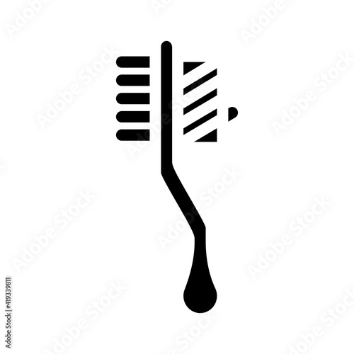 brush and callus remover glyph icon vector illustration