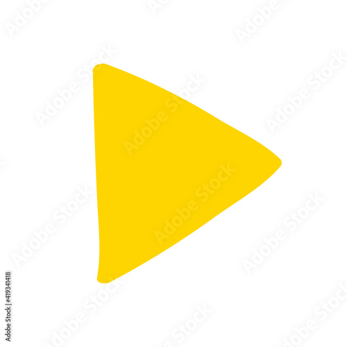 Handgezeichnetes Play-Icon in gelb