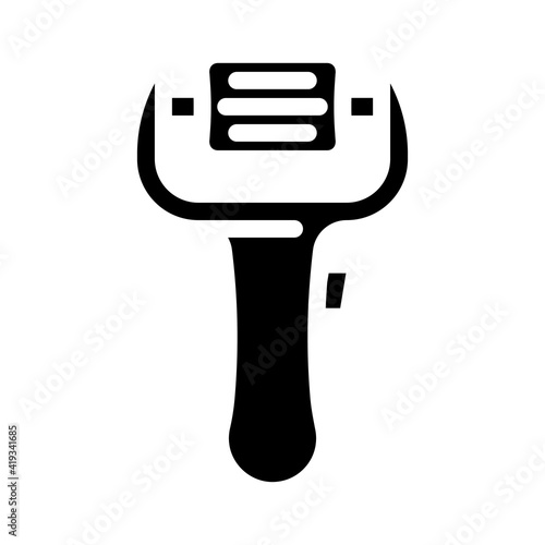 foot grooming tool callus remover glyph icon vector illustration