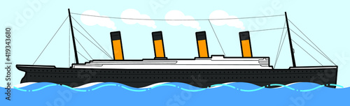 Titanic legendary ship. Vector illustration.