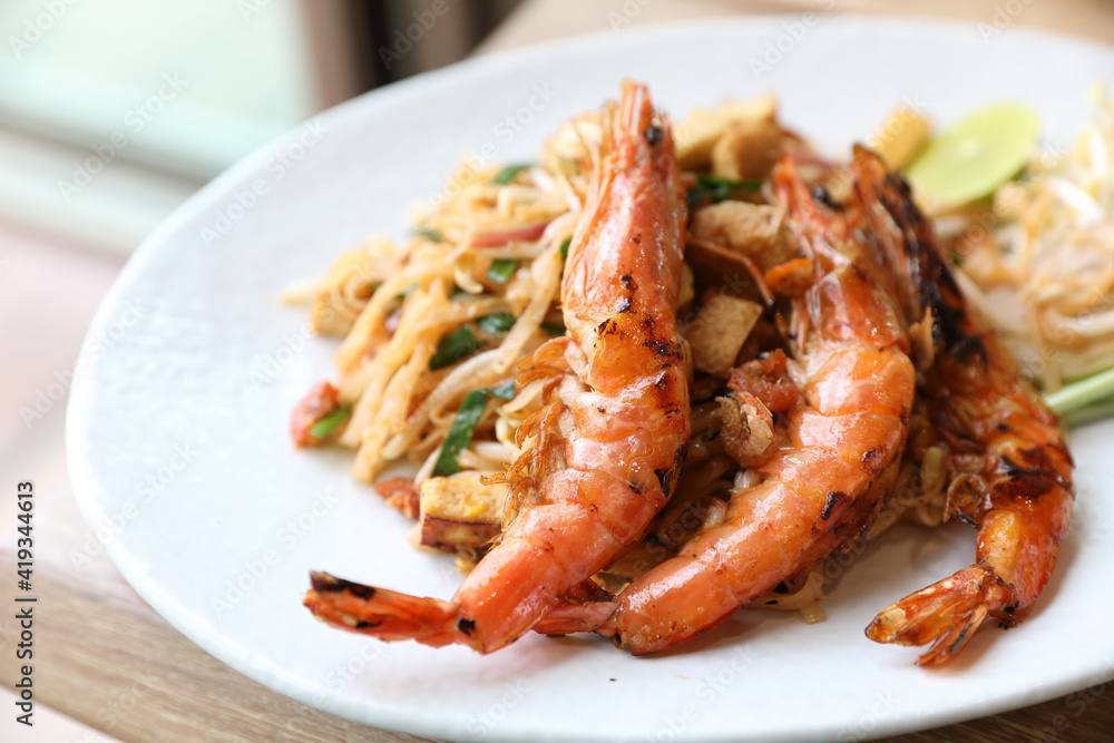 Thai food pad thai local food fried noodle with shrimp Thai food pad thai local food fried noodle with shrimp