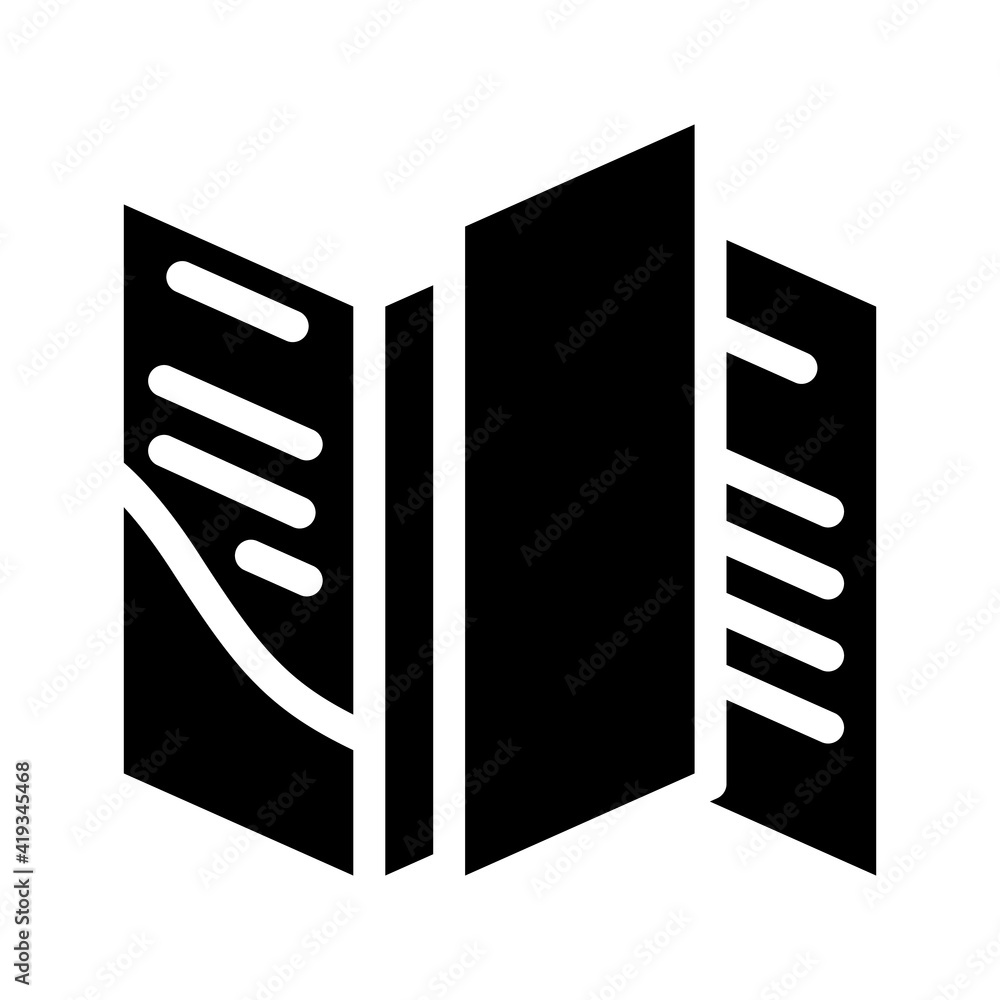 booklet with insert glyph icon vector illustration booklet with insert glyph icon vector illustration