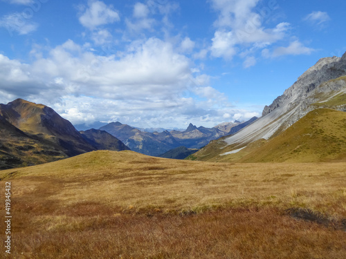 Amazing wide and beatiful alpine landscape of Praettigau, Switzerland
