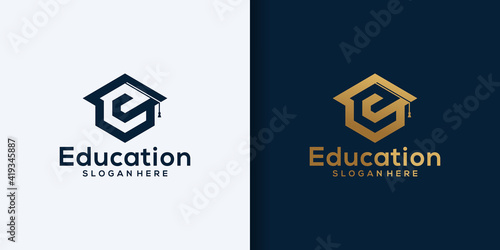 Letter E Education Logo Design Element. logo design and business card