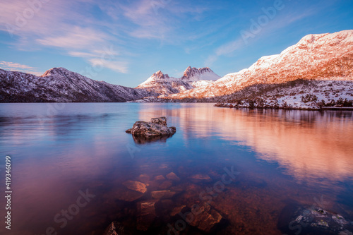 Quadro su tela Beautiful , morning ,light ,over Dove Lake and Cradle Mountain