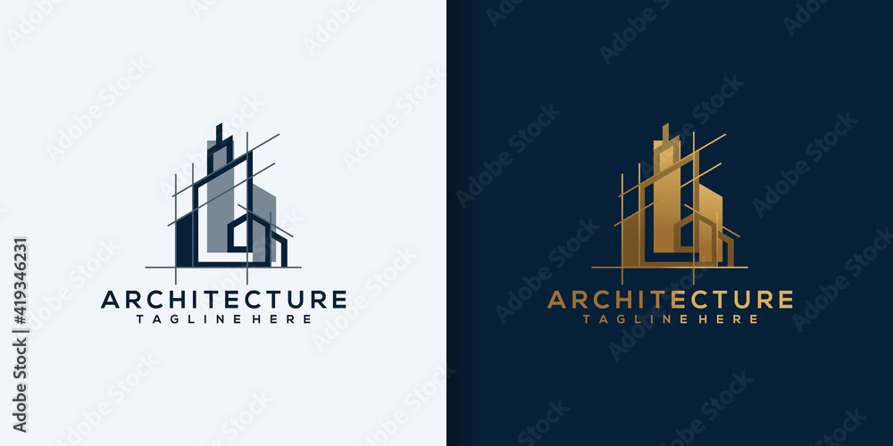 Architect house logo, architectural and construction design vector Architect house logo, architectural and construction design vector