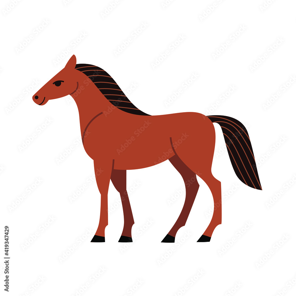 Obraz premium Cartoon horse - cute character for children. Vector illustration in cartoon style.