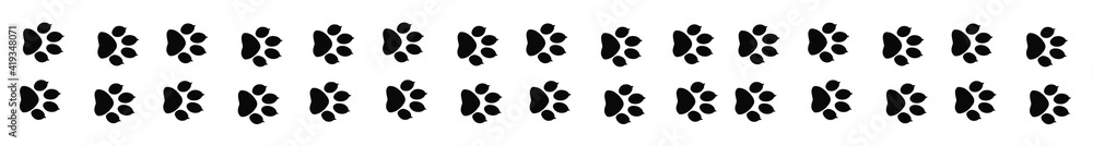 Frame paw print of animal. Cat steps are drawn to decorate the background. Frame paw print of animal. Cat steps are drawn to decorate the background.