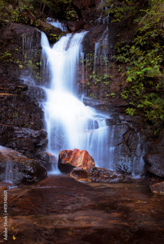 Beautiful, cascading, Lodore Falls. Valley of the Waters. Blue Mountains National Park .N.S.W. Australia.