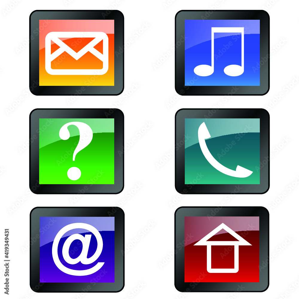 Vector illustration of apps icon set over linen texture. Vector illustration of apps icon set over linen texture.