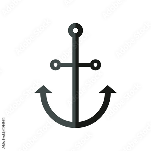 Vector illustration of travel and vocation icon on white background. A ship anchor icon.