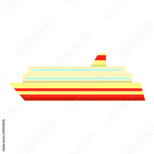 Vector illustration of travel and vocation icon on white background. A ship/ ferry icon.	