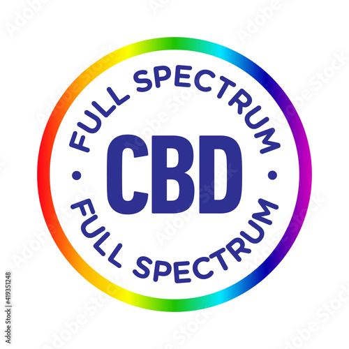 Full spectrum CBD oil vector badge icon