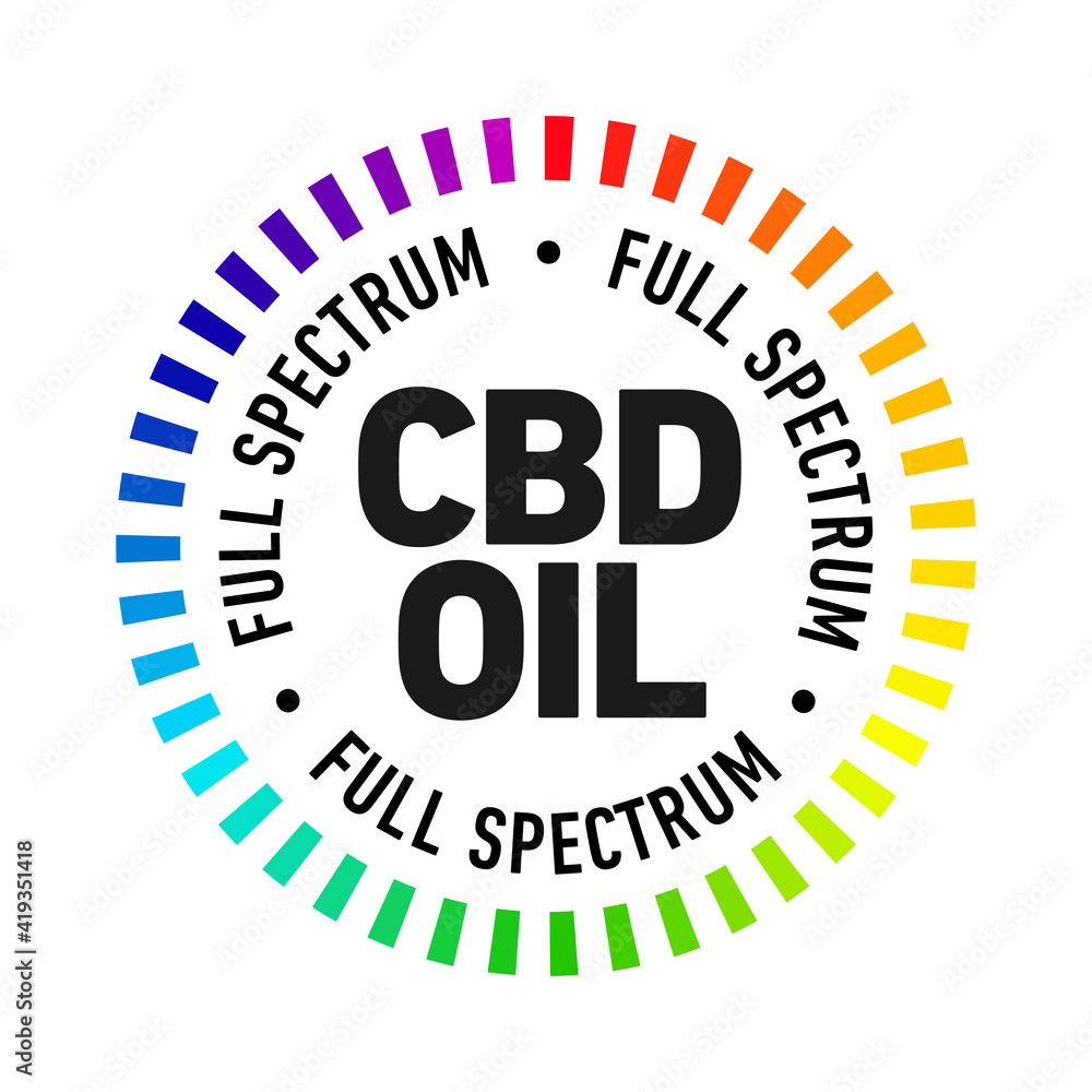 Full spectrum CBD oil vector badge icon