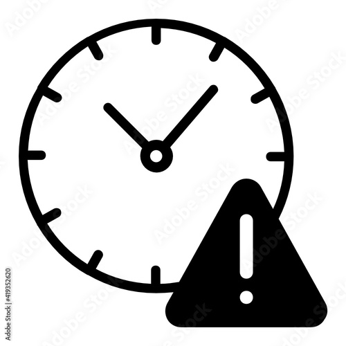 Deadline missed Concept, Late Delivery Vector Glyph Icon Design, postal service symbol , physically transporting postcards and parcels Sign, Courier and Shipping Services Stock illustration