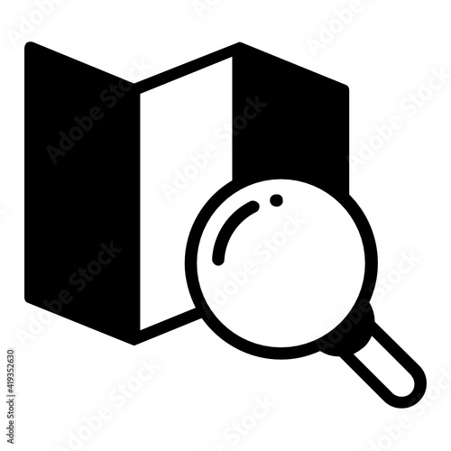 Finding Location on Map Concept Vector Glyph Icon Design, postal service symbol on white background, physically transporting postcards and parcel Sign, Courier and Shipping Services Stock illustration