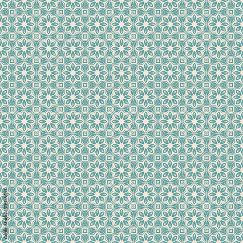 Retro geometric pattern in repeat. Fabric print. Seamless background, mosaic ornament, vintage style. Design for prints on fabrics, textile, covers, paper, wallpaper, interior, patchwork, wrapping.