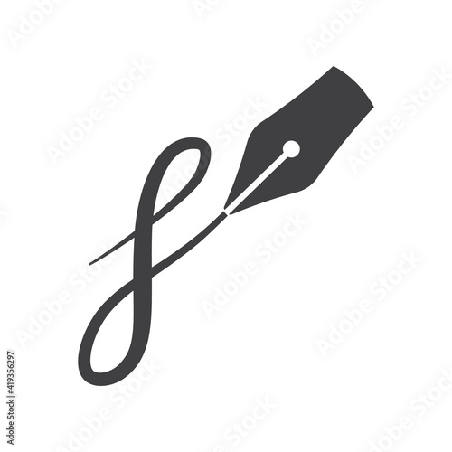 Ink nib icon stationery illustration isolate on white background.