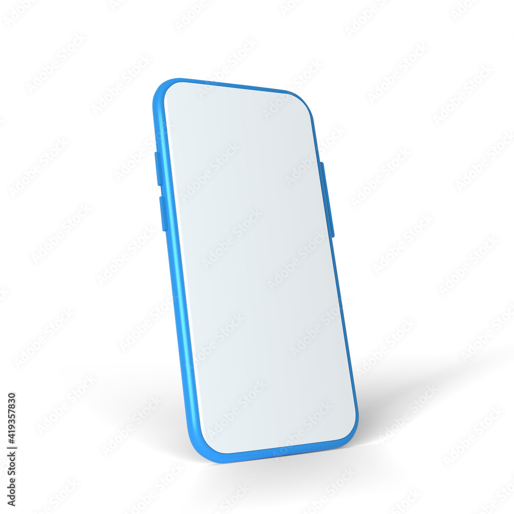 3d realistic Mock-up smart phone empty screen front view isolated on white background, vecto 3d realistic Mock-up smart phone empty screen front view isolated on white background, vecto