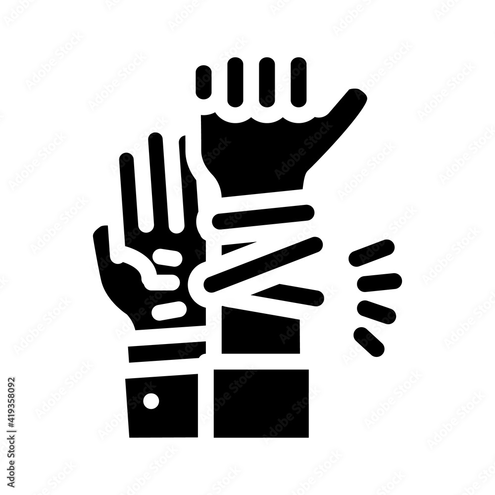 hands with glowing bracelets glyph icon vector illustration hands with glowing bracelets glyph icon vector illustration