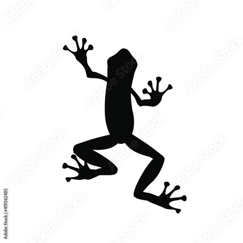  Frog vector silhouette isolated black on white