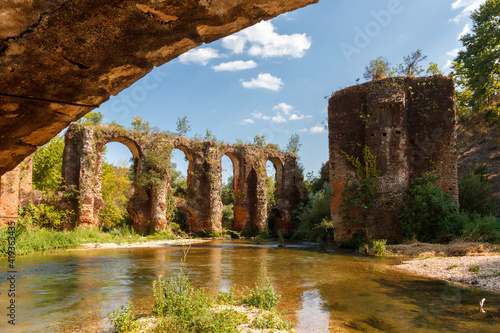 The ancient aqueduct that provided water to Nikopolis, the town built by Roman emperor Augustus Octavian (Octavius) after defeating Pompeius. photo