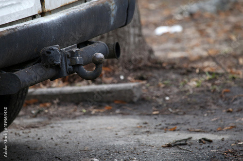 car tow bar on the background of asphalt