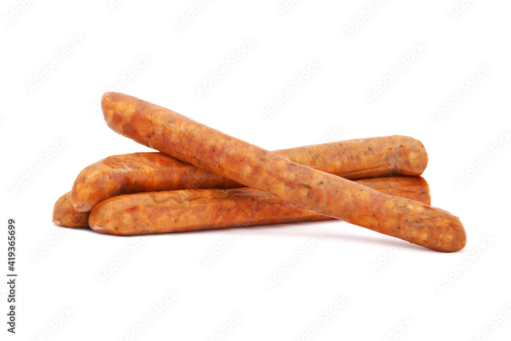 Fresh sausage isolated on white background Fresh sausage isolated on white background