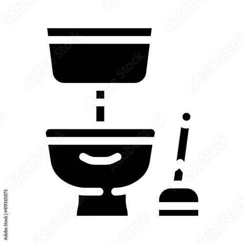 plumbing service glyph icon vector illustration sign