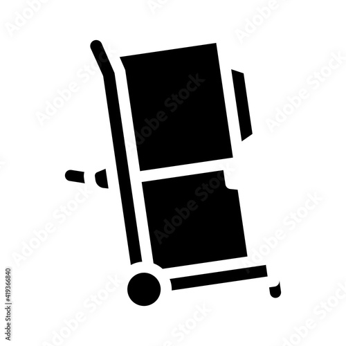 delivery and installation of equipment glyph icon vector illustration