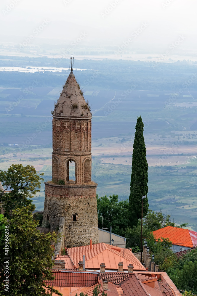 Old tower overlooking the Alazani valley in Signagi Georgia