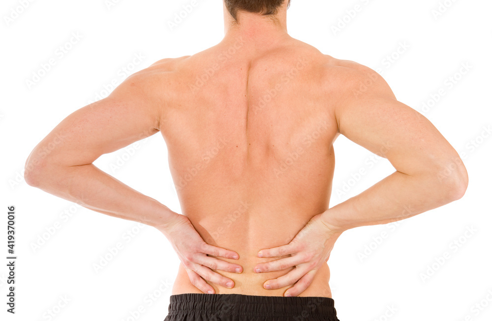 man holding back pain bone spine
