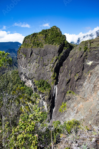 Very high cascades and cliffs in Reunion Island
