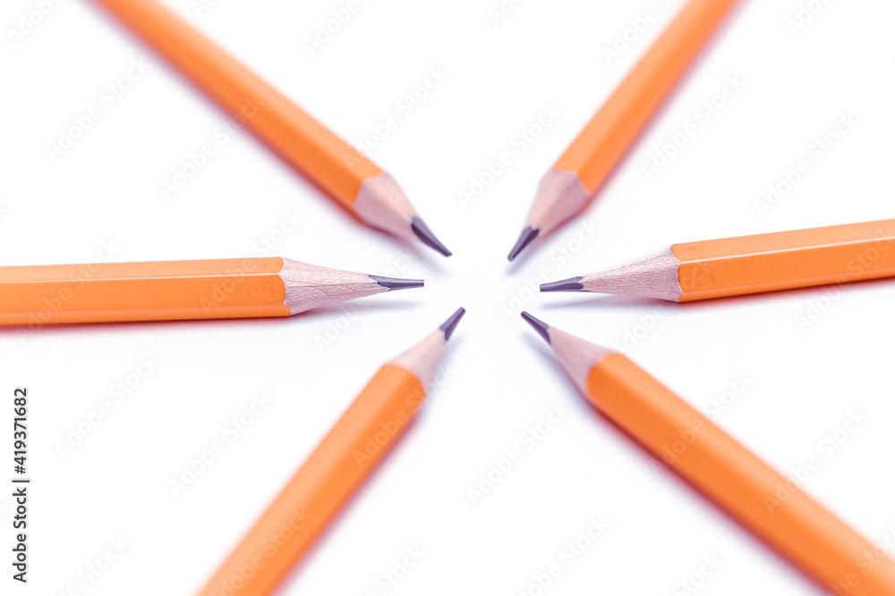 simple sharpened pencils folded in a circle. simple sharpened pencils folded in a circle.