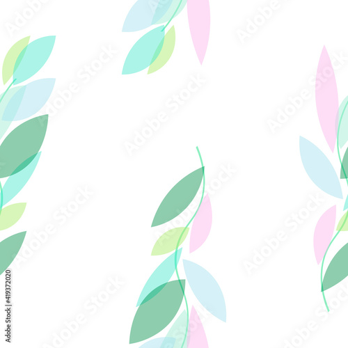 leaves twigs seamless pattern for wallpaper or textile