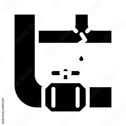 pipe repair glyph icon vector illustration sign