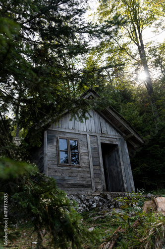Wooden cabin in the woods at Tara mountain in Serbia © ArtmediaworX
