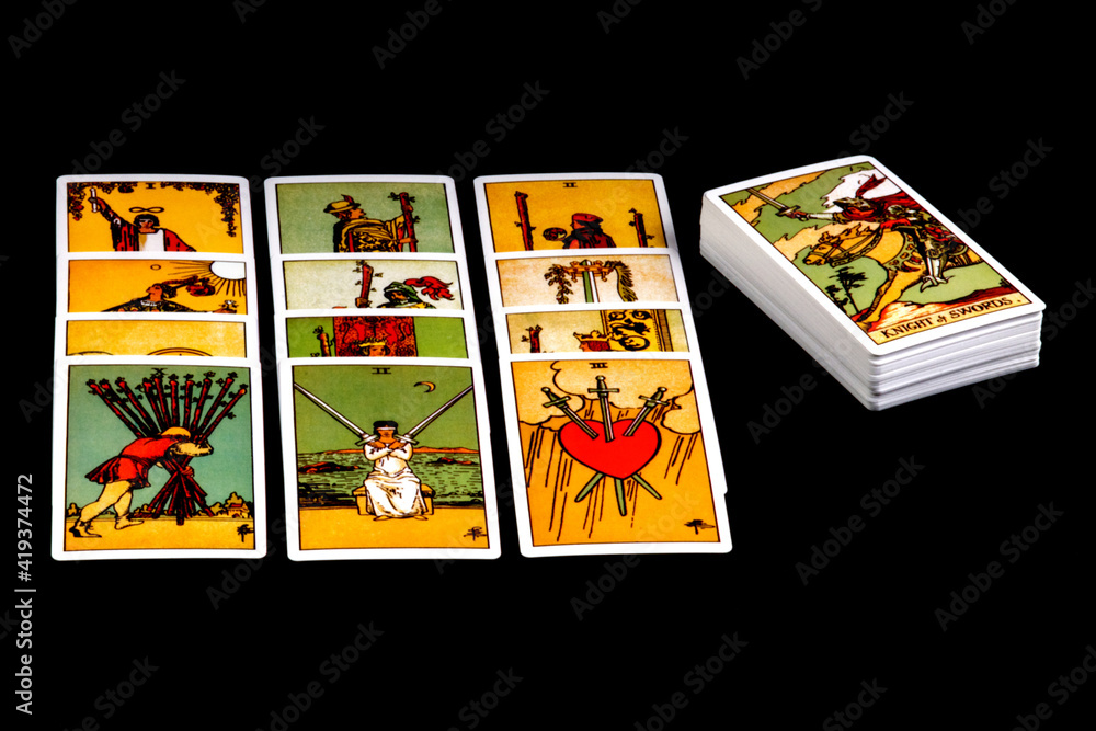 Tarot Cards Isolated on a Black Background