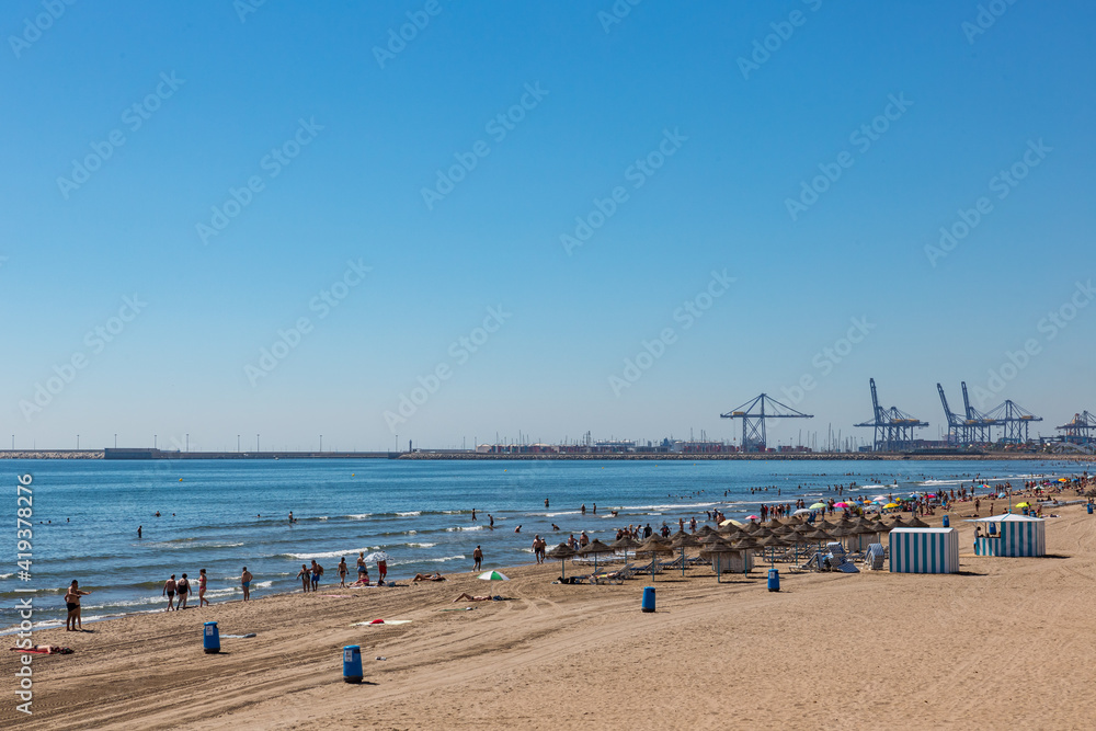 malvarosa beach of the City of valencia, costa blanca, spain