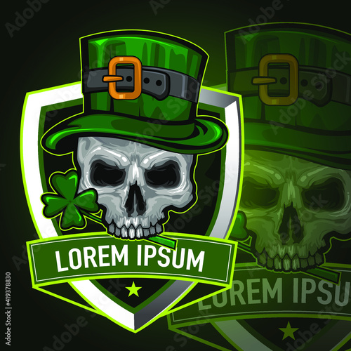 skull st patrick day sport logo in vector