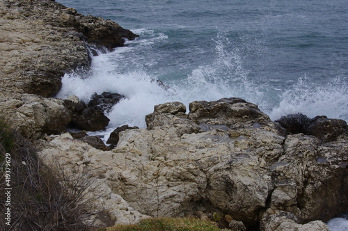 Sea surf on the Black Sea in Chersonesos Tavrichesky photo