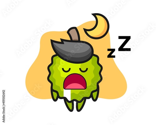 Durian cartoon sleeping at night